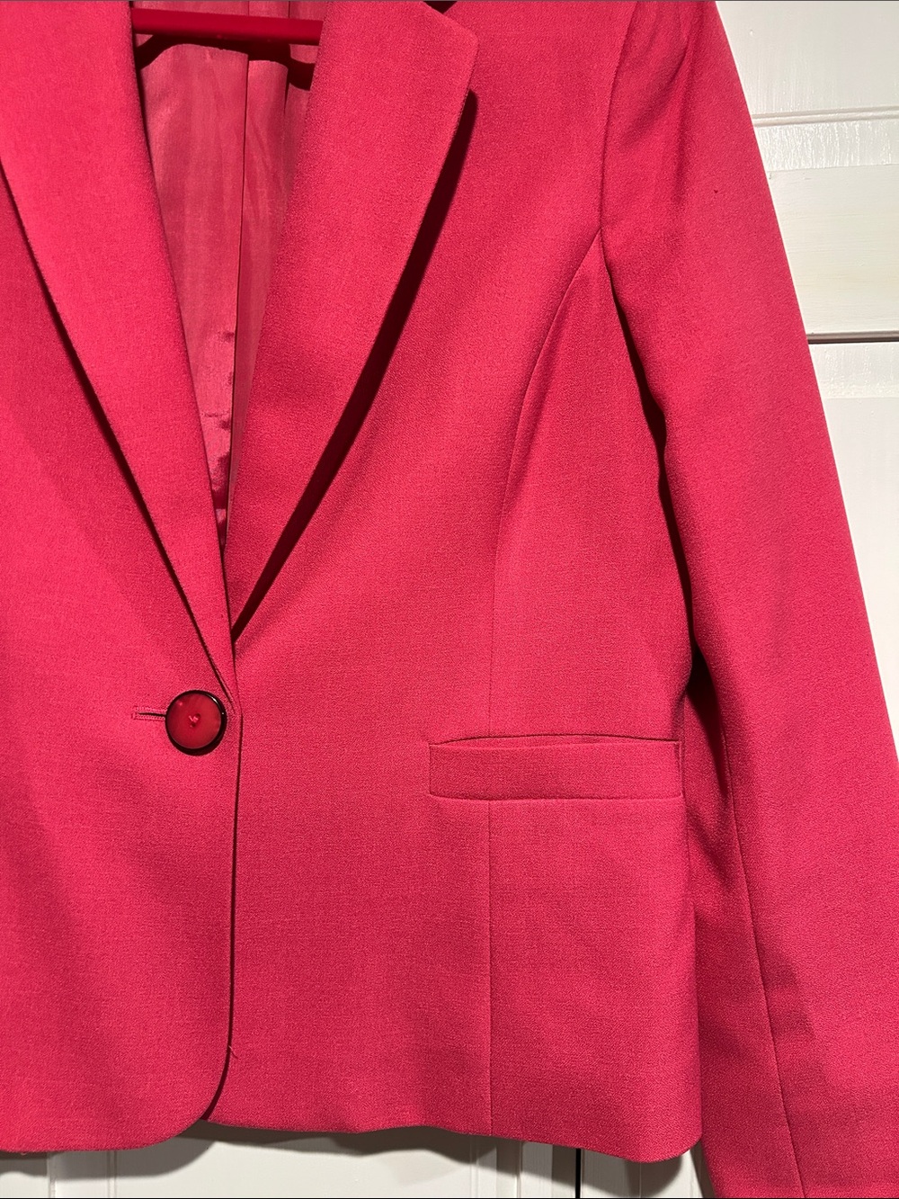 Kasper Women's Raspberry Pink Single-Button Blazer - Picture 3 of 4